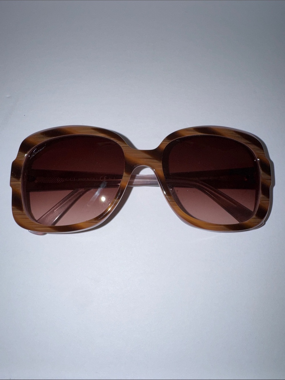 Gucci Tortoiseshell Brown Oversized Square Sunglasses